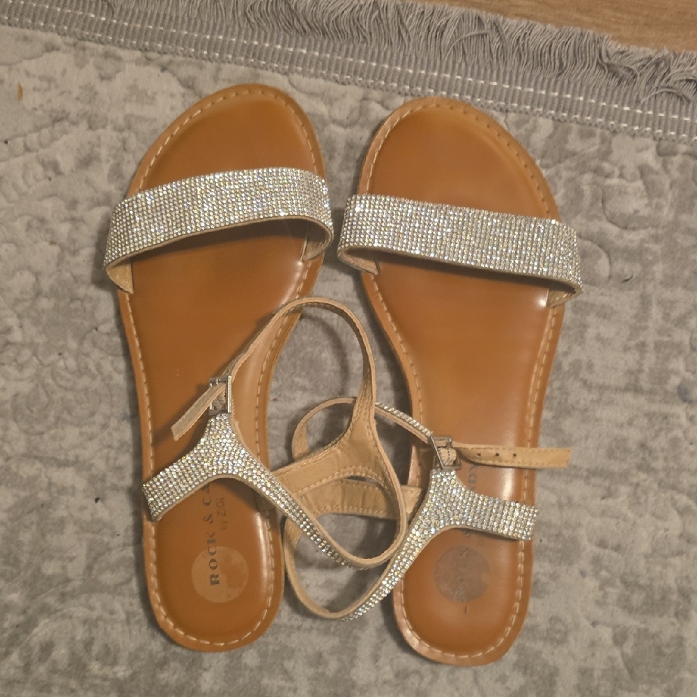 Rock & Candy Tan and Silver Sandals